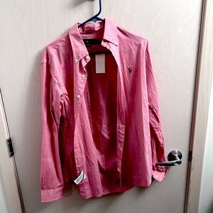 Pink Ralph Lauren button down shirt, size large